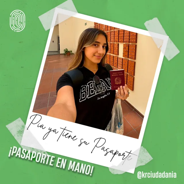 Pía, con su ciudadanía italiana reconocida